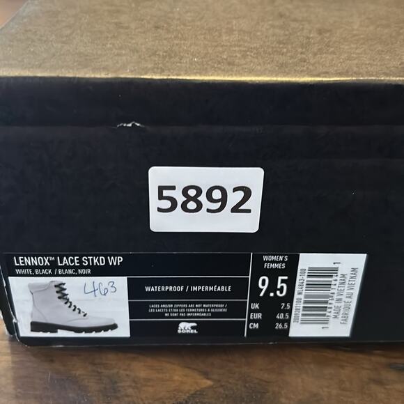 Sorel Lennox Lace STKD Waterproof Leather Boot Winter City NEW Size 9.5 White - Picture 12 of 12